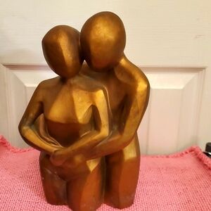 Gold Couple Decor Piece for Bookshelf, Fireplace Mantel, Bedside Table, Etc.,